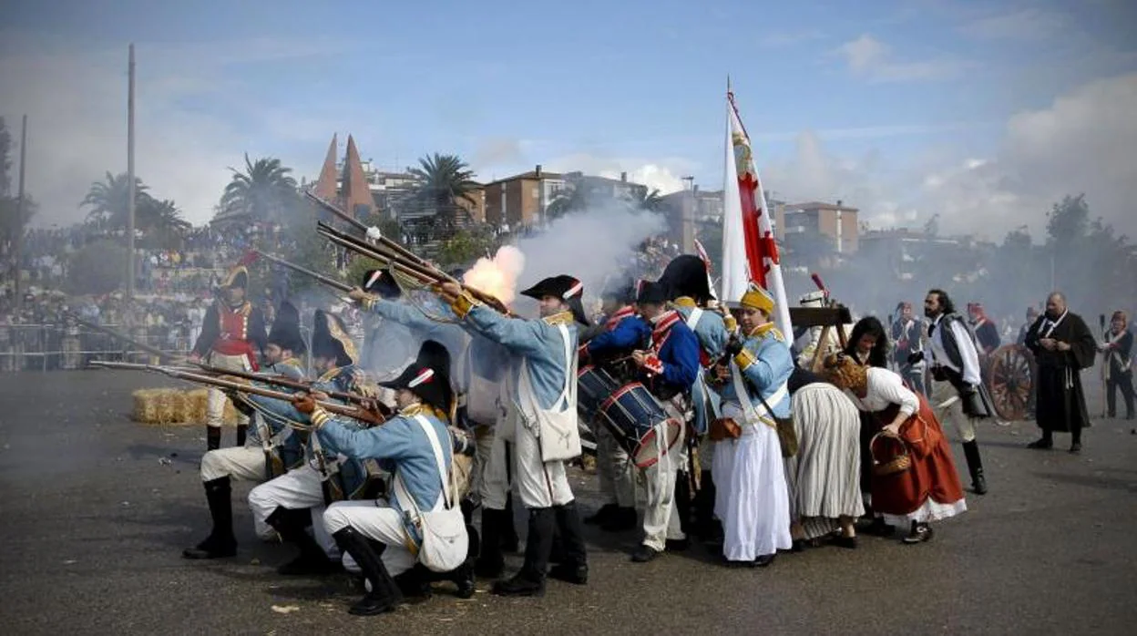 Un momento de una edición pasada de la recreación histórica de la Batalla de Bailén de 1808