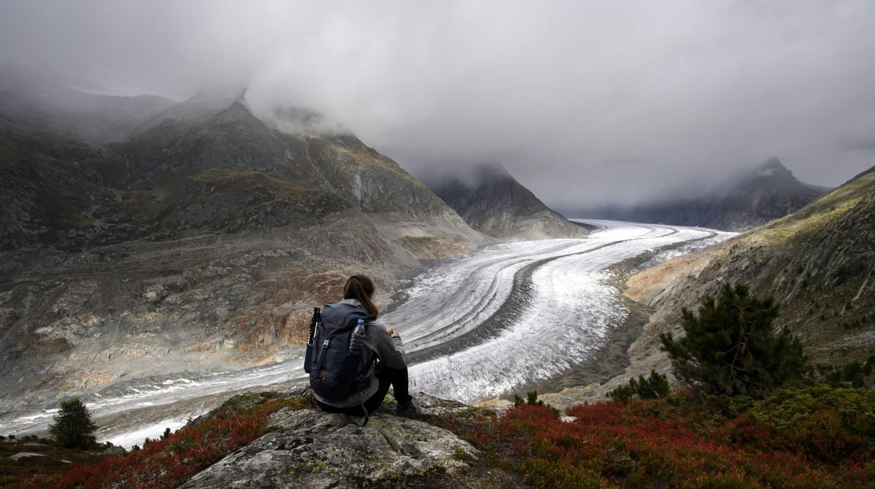 Una imagen del glaciar de Aletsch, en Suiza, el de mayor longitud de los Alpes