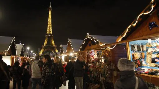 Uno de los mercados de Navidad de París