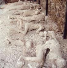 Cuerpos fosilizados en Pompeya