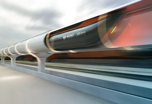 Recreación de lo que podría ser un sistema hyperloop en el aeropuerto de Ámsterdam