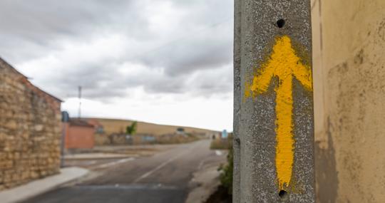 Señalización del Camino de Santiago en Wamba