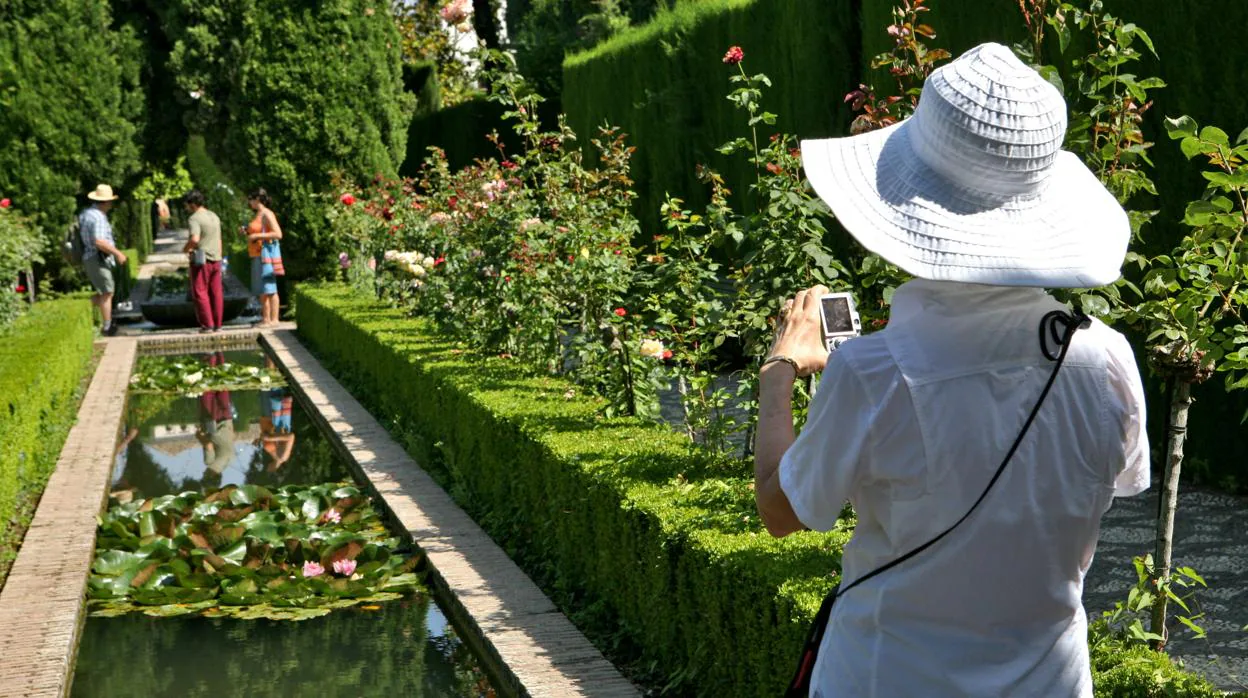 Un rincón de los Jardines del Generalife, en Granada
