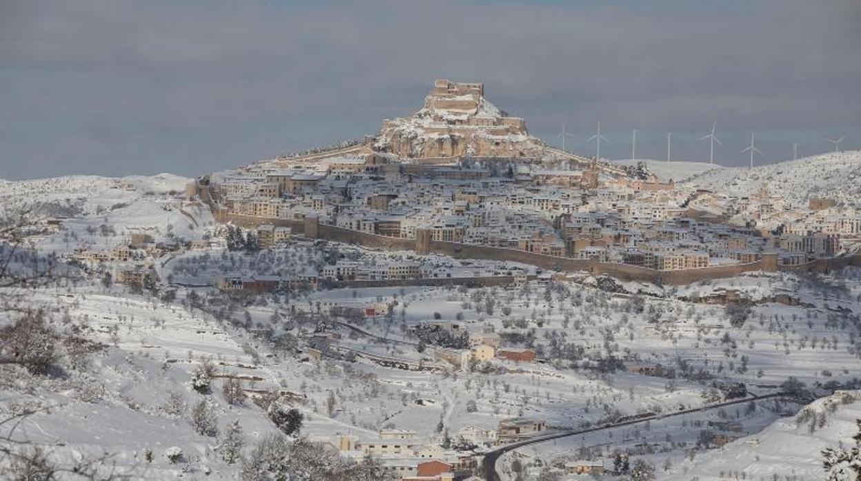 Morella, bajo la nieve, el 11 de enero