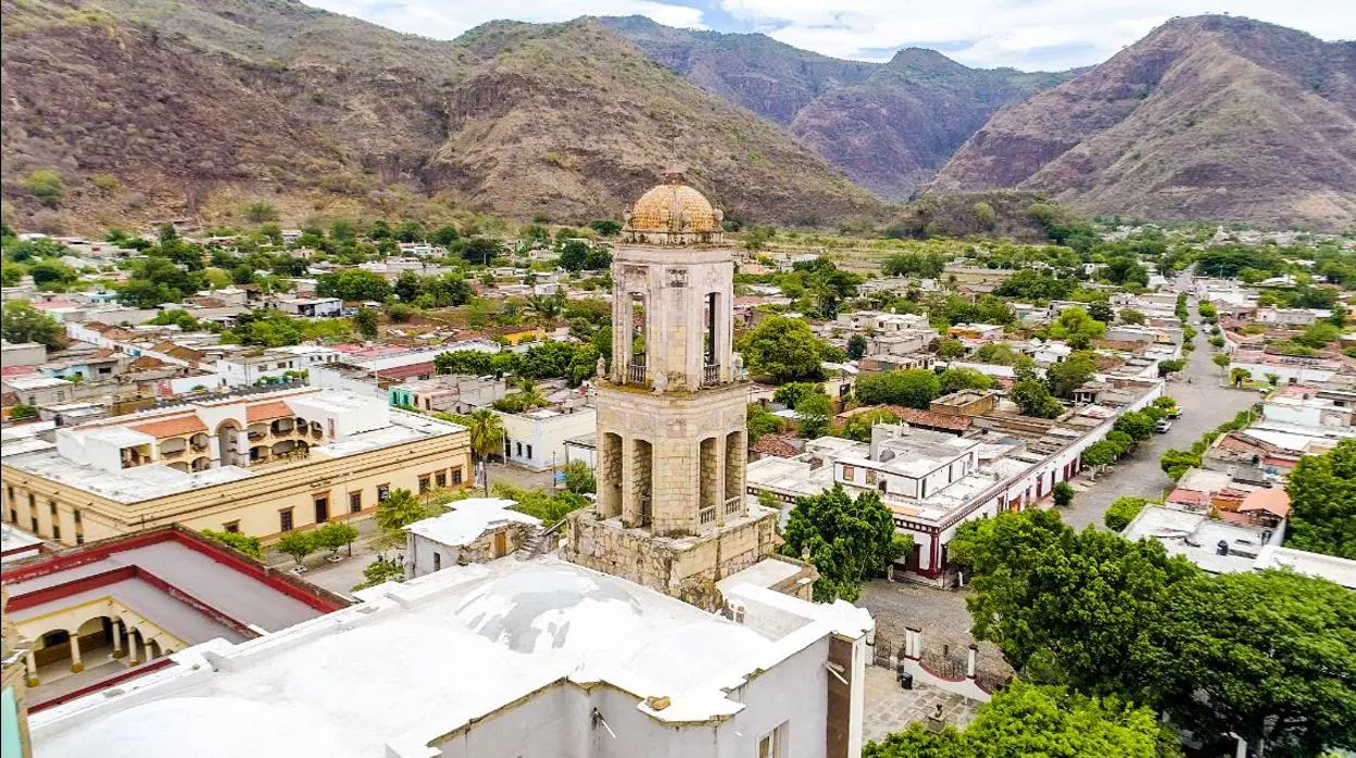 Vista aérea del pueblo mexicano de Jala