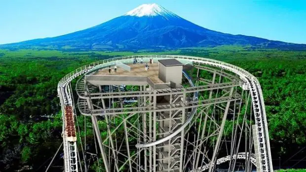 Así es el increíble mirador del monte Fuji en lo alto de una montaña rusa