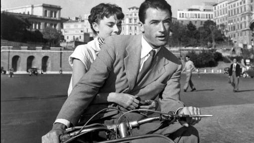 Audrey Hepburn y Gregory Peck, en Vacaciones en Roma