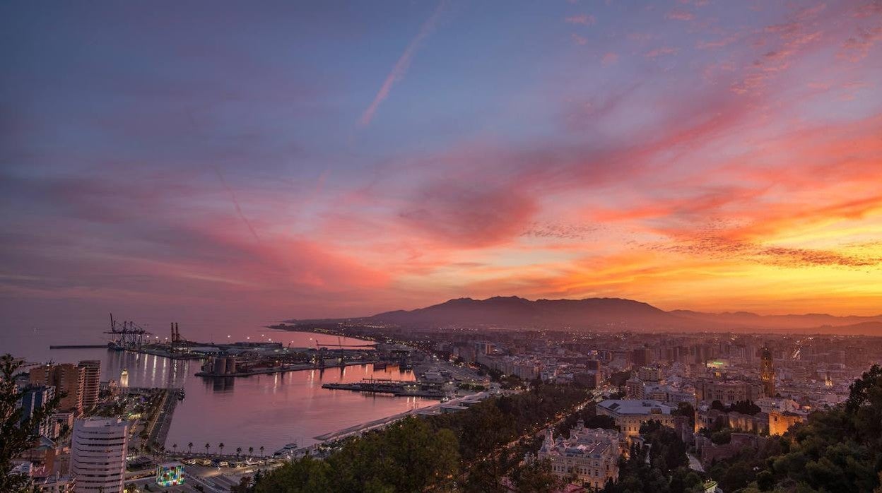 Panorámica de Málaga desde el Castillo de Gibralfaro