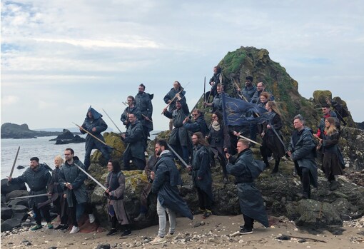 Recreación batalla Hijos del hierro en la playa de Ballintoy