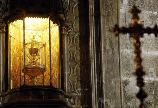 El Santo Grial expuesto en una de las salas de la Catedral de Valencia
