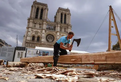 Trabajos de reconstrucción de Notre Dame